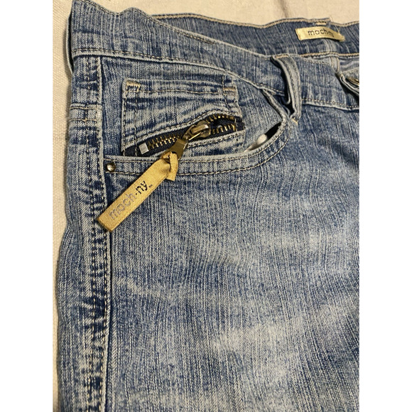 Moch-NY Jeans Womens 29x31 Light Acid Wash Raw Hem Button Up Cowgirl 90s Jeans - Picture 10 of 15